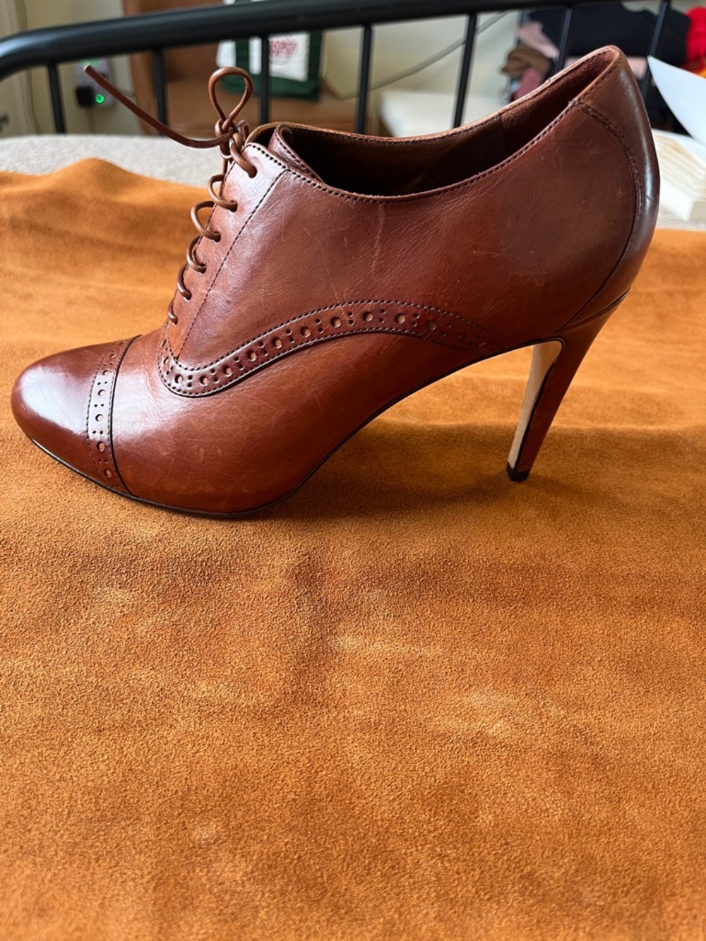 Cole Haan Air Violet Oxford Pumps Brown Leather Nike Air Heels 7B